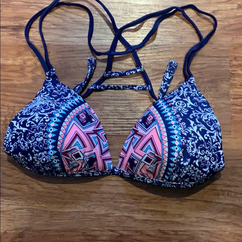 Multicolor racerback bikini top